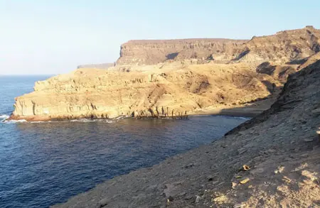 Vista de la playa del Almud desde la montaña del Este
