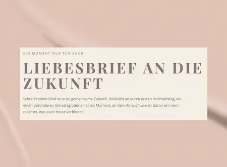 Zeitkapsel für Paare, die sich einen Brief an ihr Zukunfts-Wir schreiben
