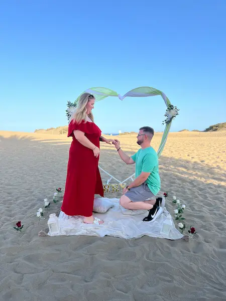 Heiratsantrag am Strand auf Gran Canaria